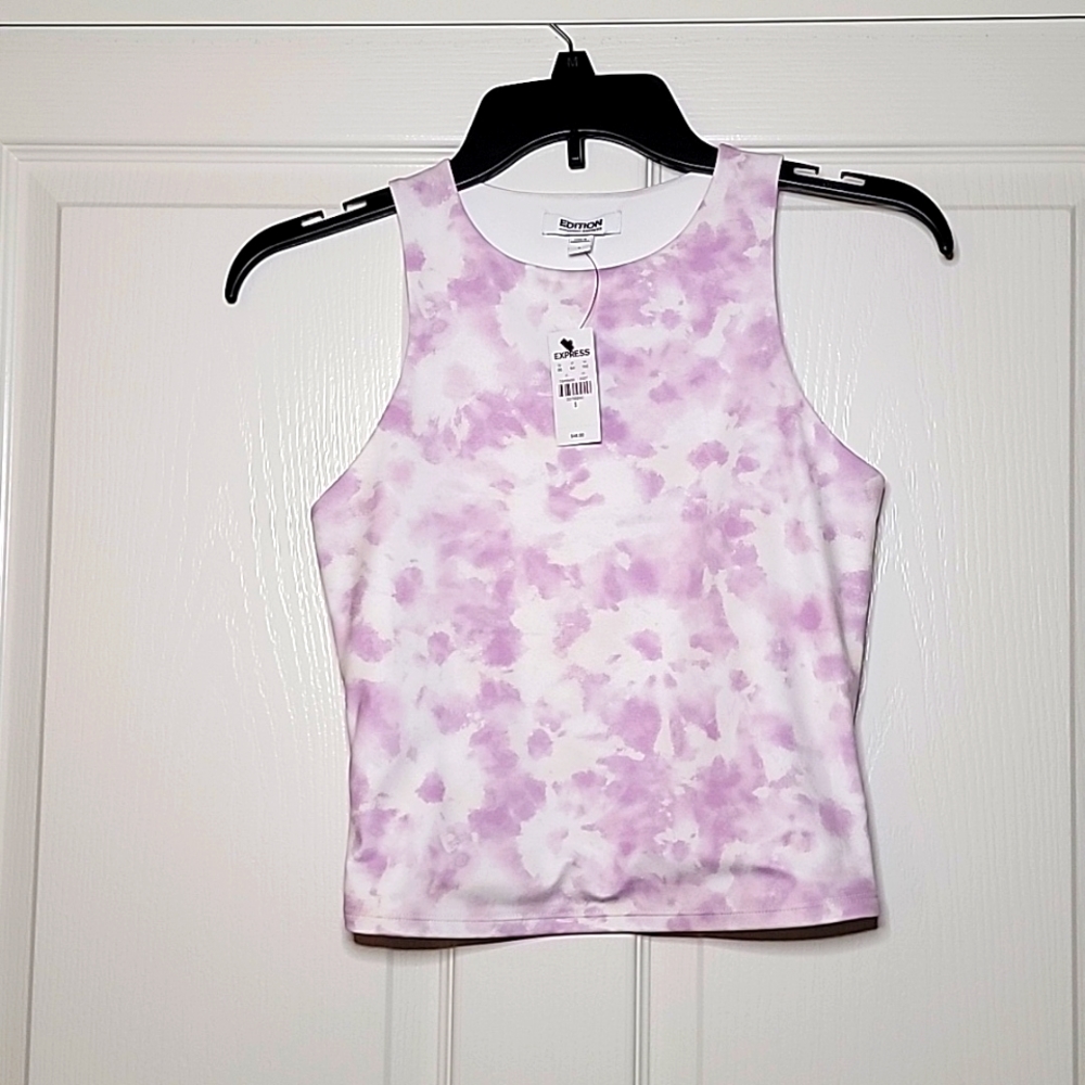 NWT Express Body Contour High Neck Cropped Tank